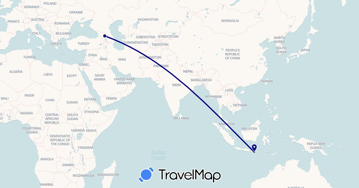 TravelMap itinerary: driving in Georgia, Indonesia (Asia)